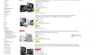 Screenshot of Amazon search results for an AM5 motherboard