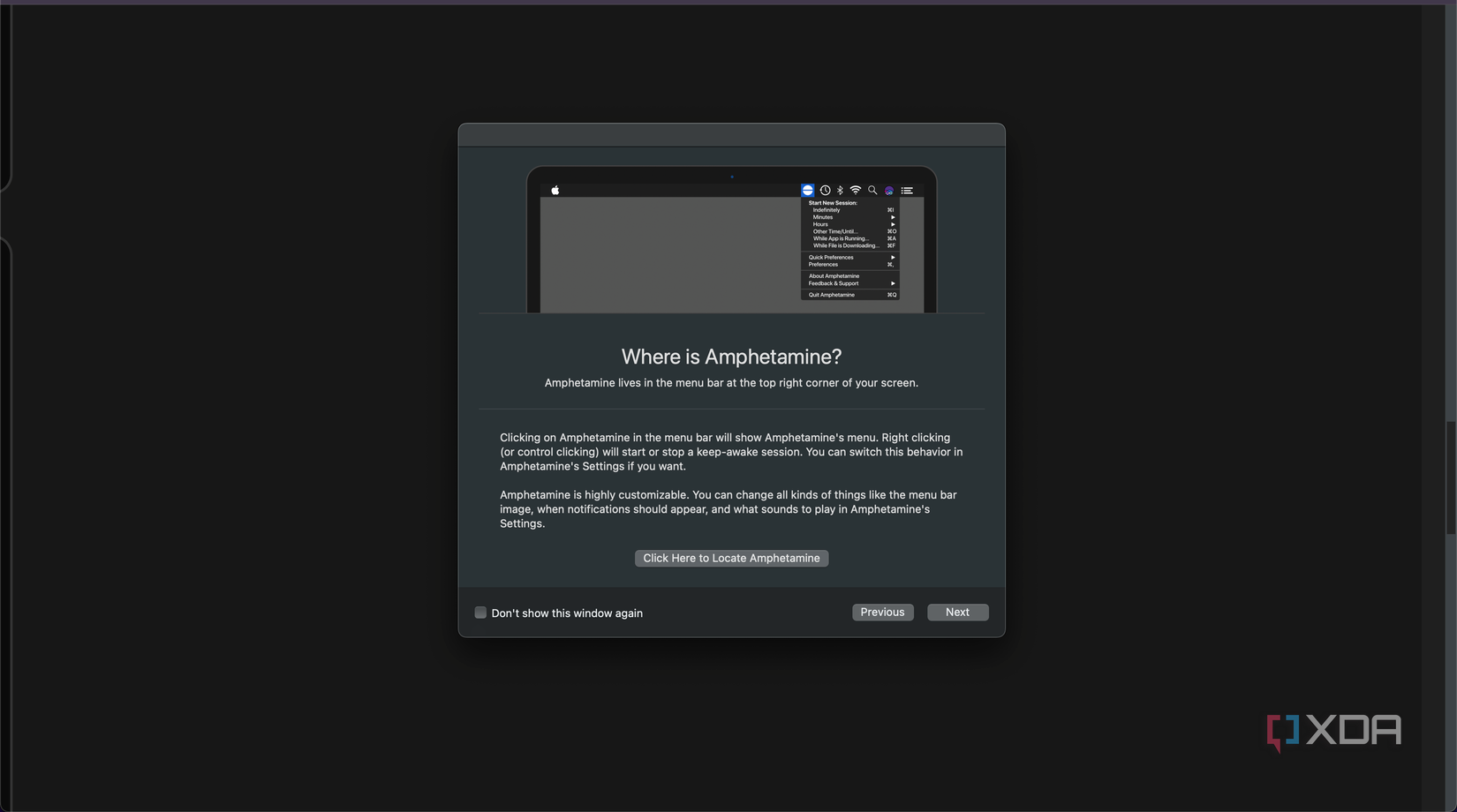 Anfetamina ejecutándose en Mac
