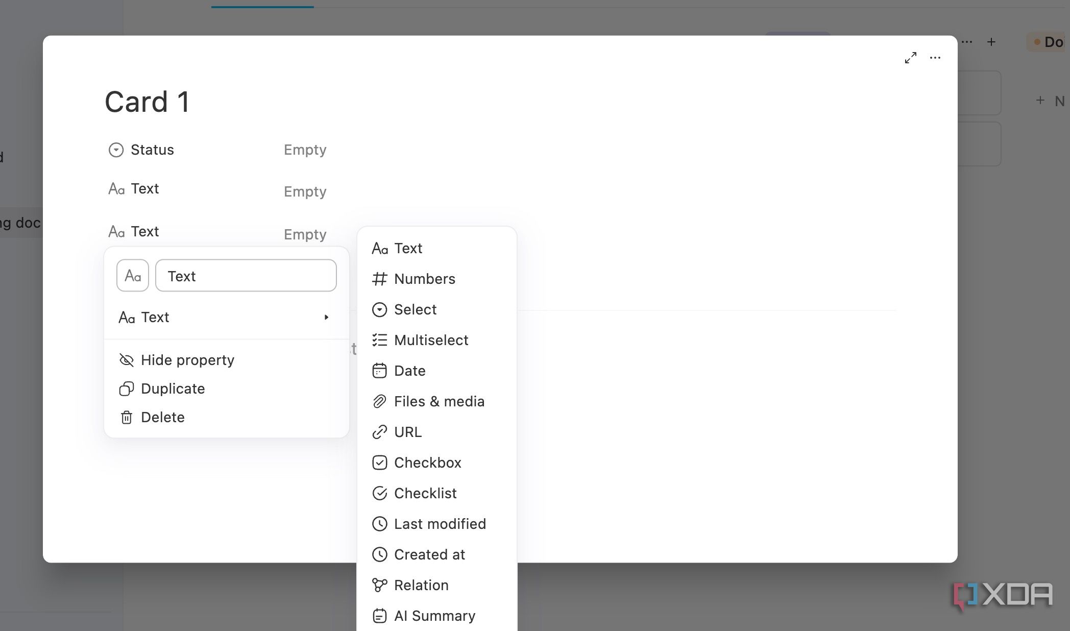 AppFlowy properties