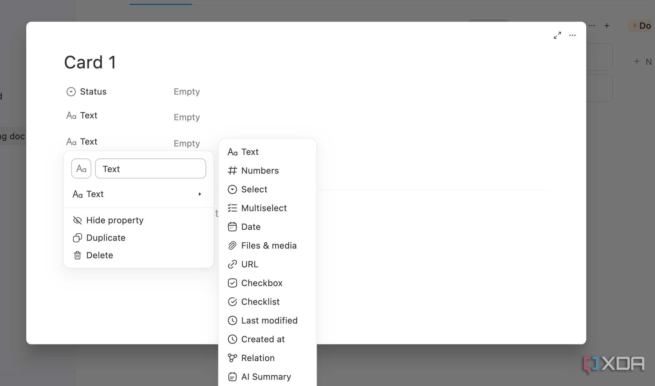 AppFlowy properties