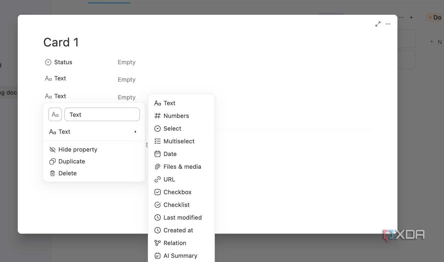 AppFlowy properties