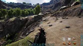 a player riding a reaper in ark survival evolved