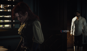 Elise giving her back to Arno while confronting him about the murder of her father