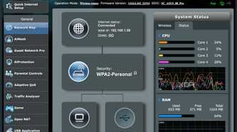screenshot of asus router admin page
