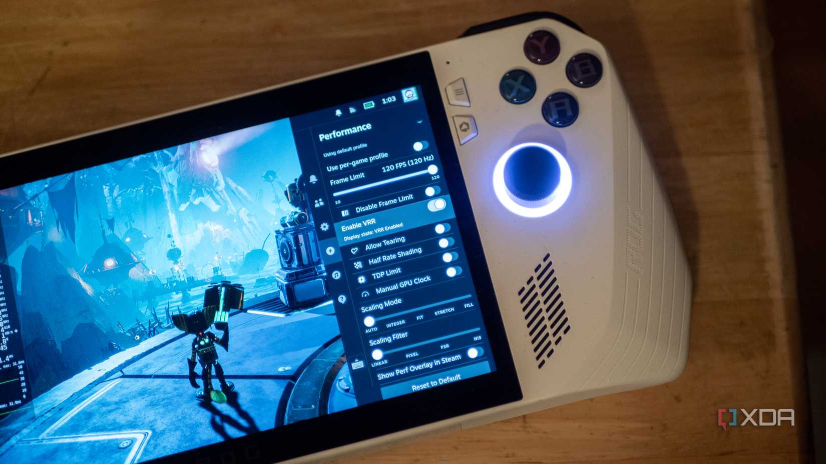 VRR and more settings in Bazzite on the Asus ROG Ally