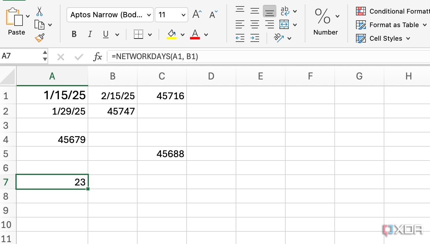 Función DIAS.LAB en Excel