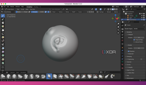 Blender sphere model with grooves