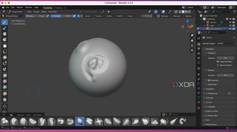 Blender sphere model with grooves