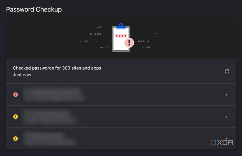 Chrome Passwword manager checkup tool