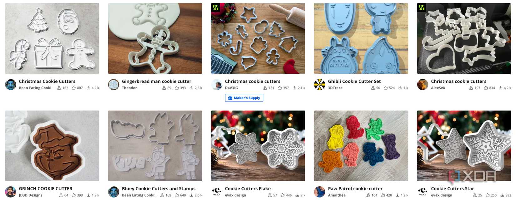 Cookie Cutter search on MakerWorld