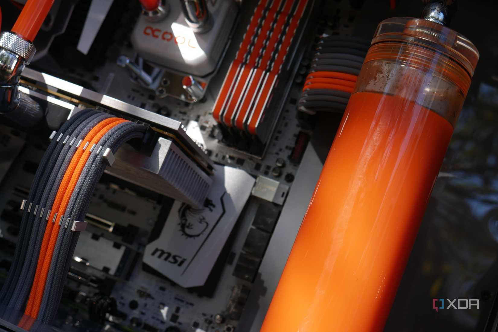 custom watercooled pc with custom cables