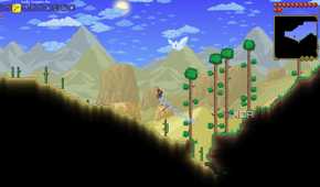 a player in the desert biome in terraria