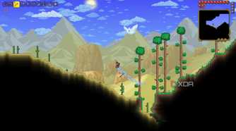 a player in the desert biome in terraria