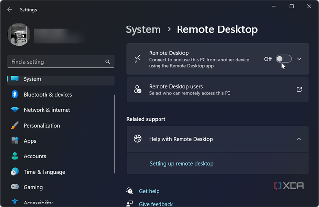 showing how to disable remote desktop access to your webcam