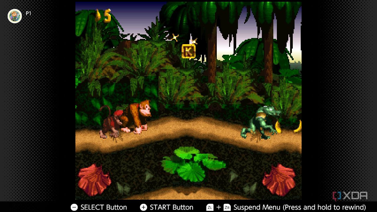 Screenshot of Donkey Kong Country for the Super Nintendo on the Nintendo Switch Online service