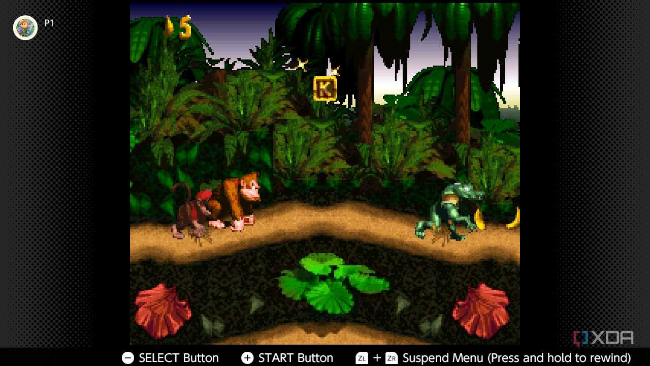Screenshot of Donkey Kong Country for the Super Nintendo on the Nintendo Switch Online service