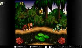 Screenshot of Donkey Kong Country for the Super Nintendo on the Nintendo Switch Online service