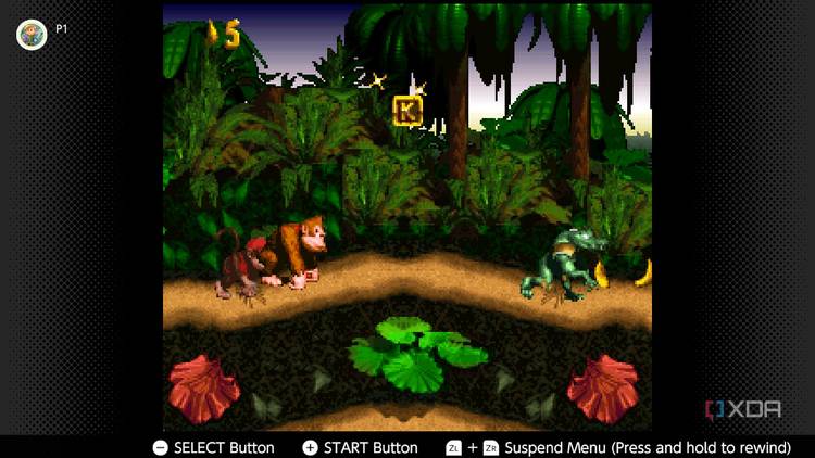 Screenshot of Donkey Kong Country for the Super Nintendo on the Nintendo Switch Online service