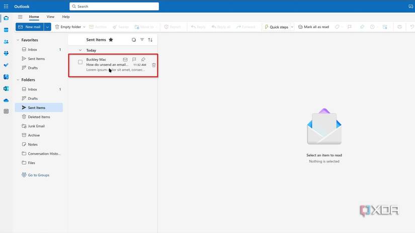 How to recall an email in Outlook