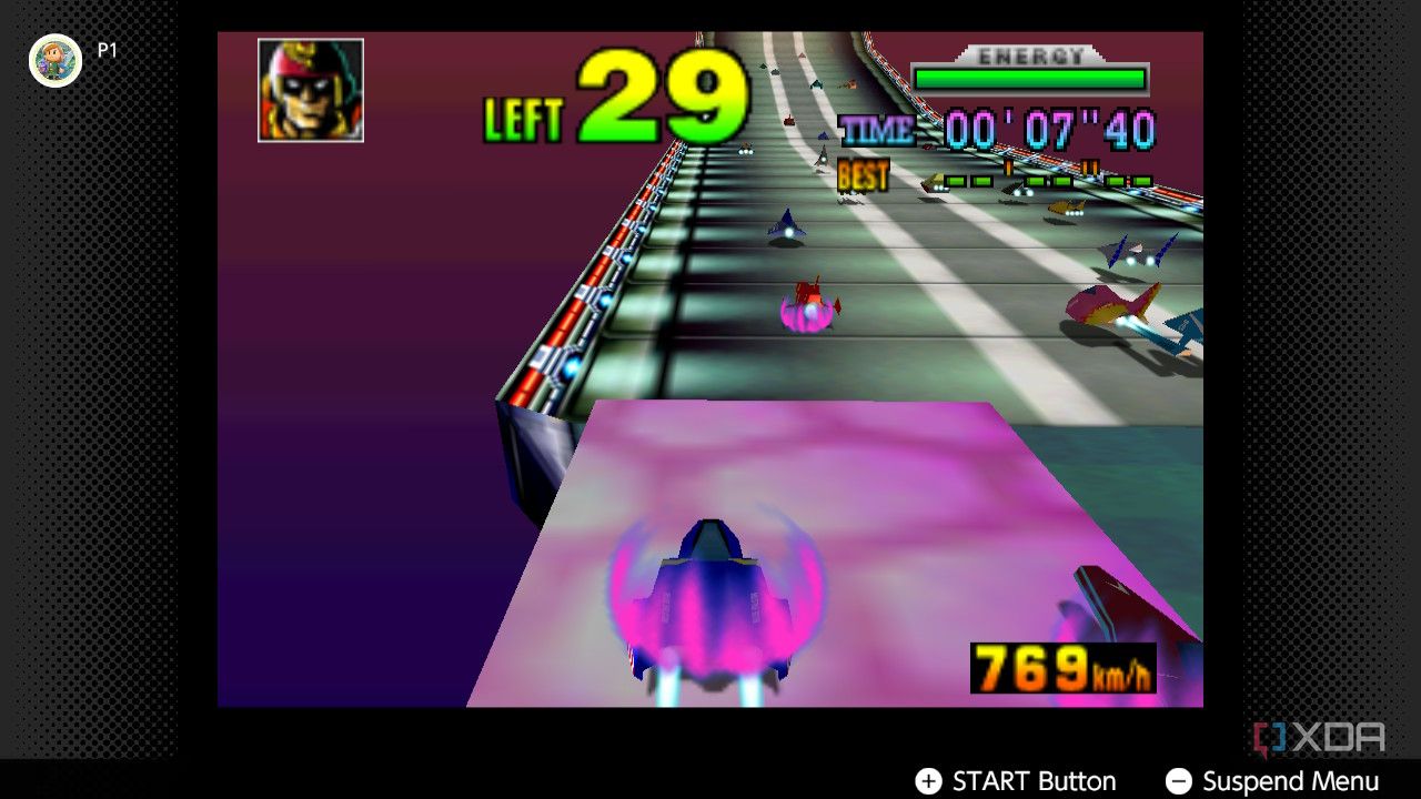 Screenshot of F-Zero X for the Nintendo 64 on the Nintendo Switch Online service