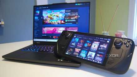 Image of a laptop and a Steam Deck, both with the Steam store on screen.