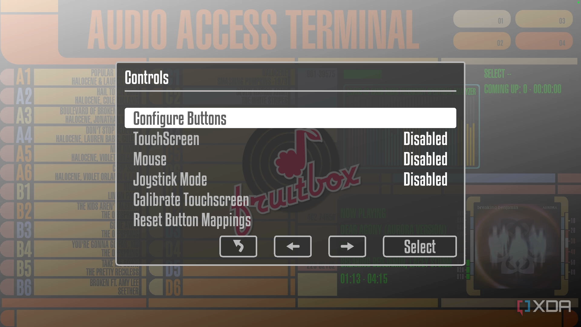 Fruitbox Configure Buttons Menu Option