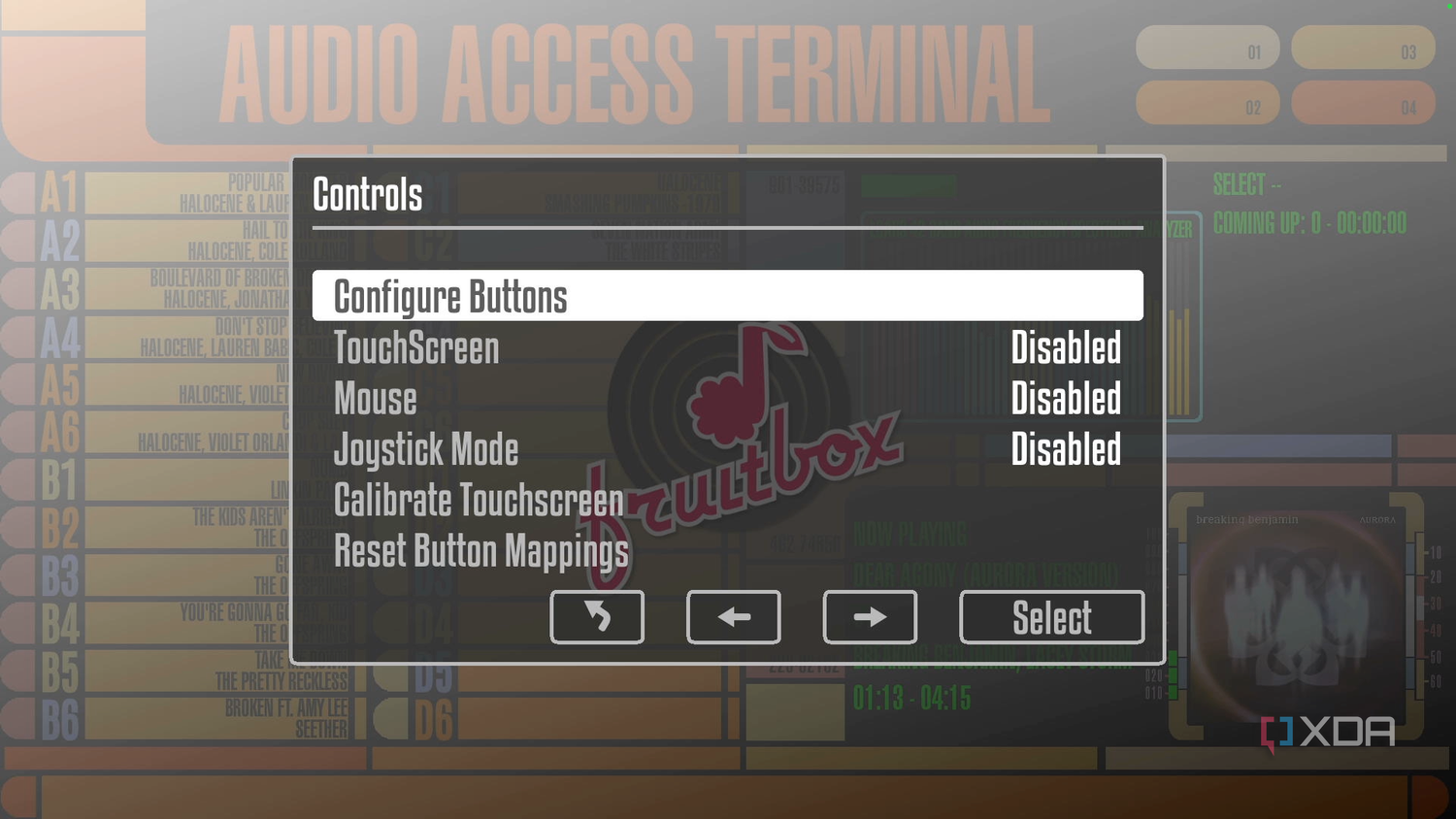 Fruitbox Configure Buttons Menu Option