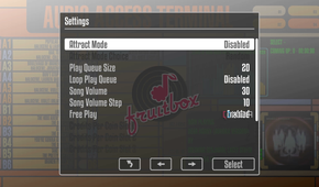 Fruitbox Settings Menu