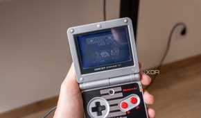 A Game Boy Advance SP playing Donkey Kong Land 2