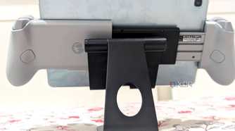Rear image of a Gamesir Galileo G8 controller, extended to hold a Samsung S6 Lite Tablet.