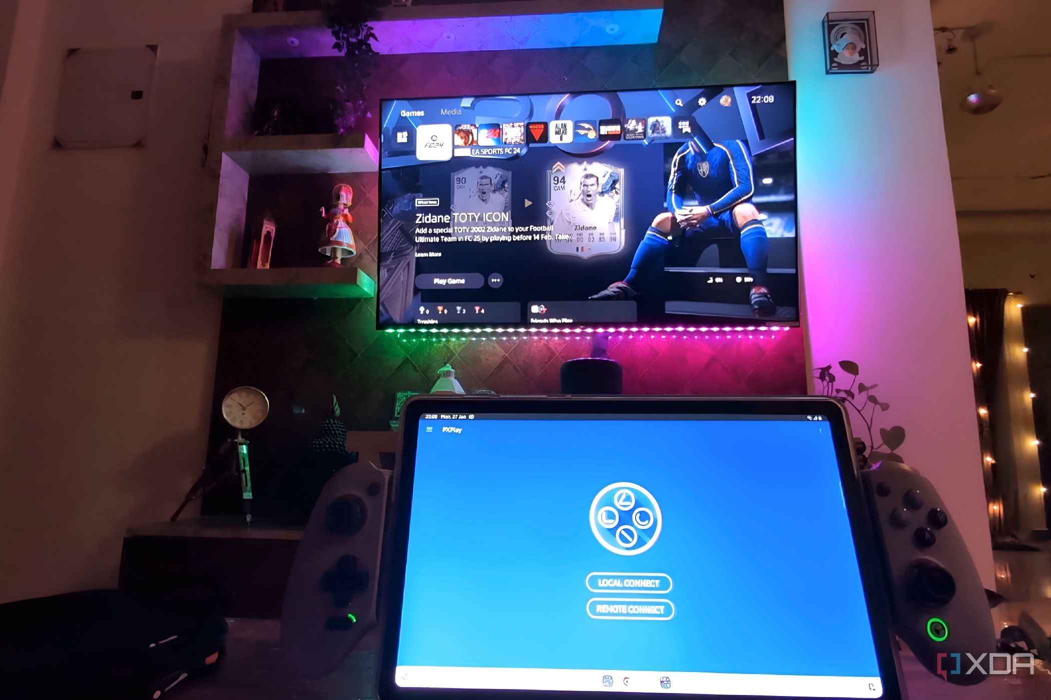 An image of the portable handheld Galileo G8 connecting with a local PlayStation 5.