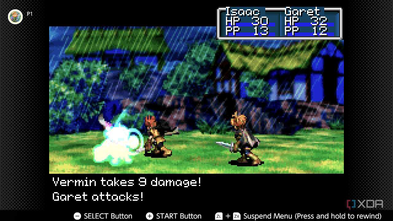 Screenshot of Golden Sun on the Game Boy Advance on the Nintendo Switch Online service