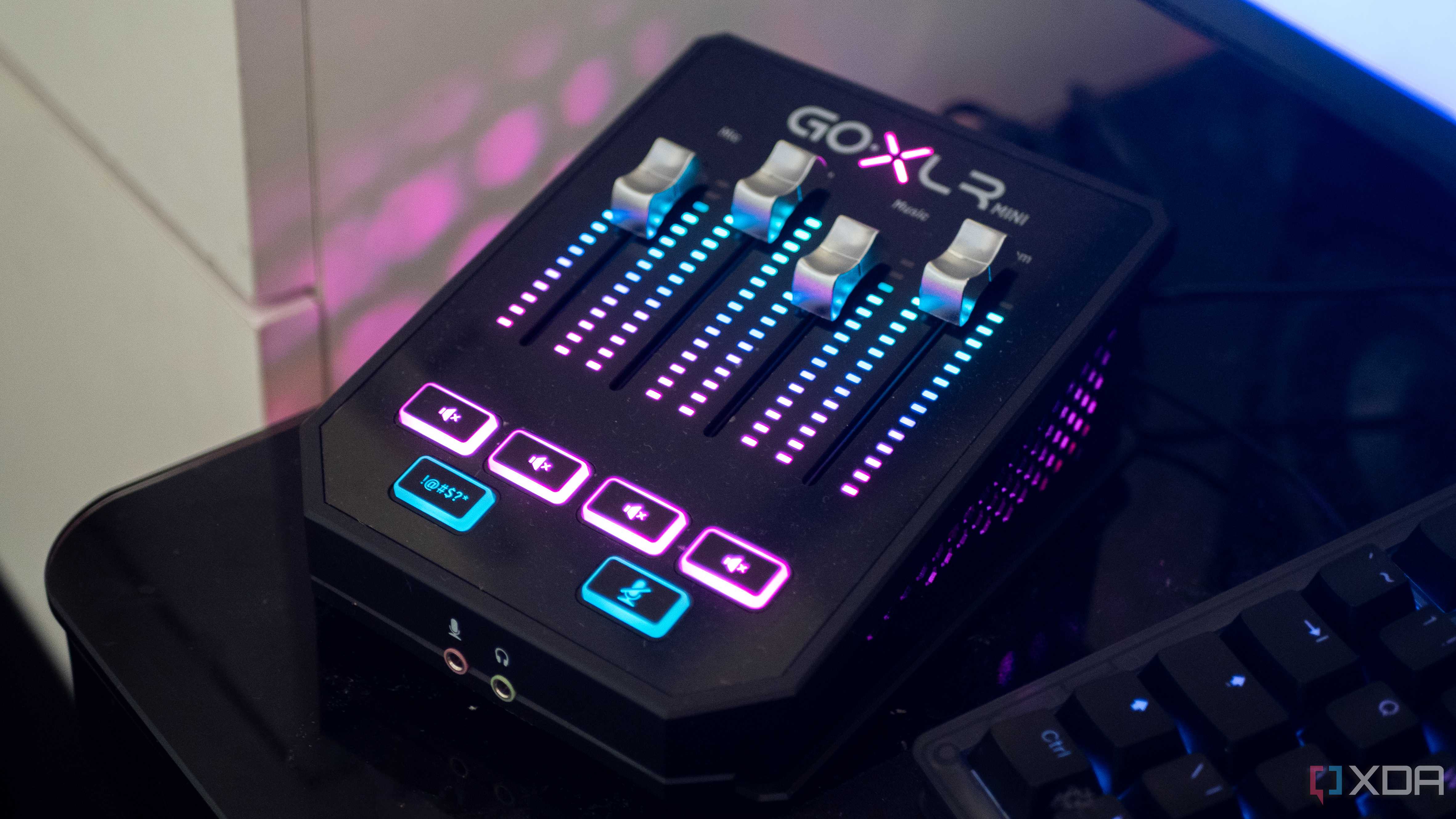 GoXLR Mini on a desk