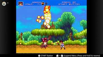 Screenshot of Gunstar Heroes for the Sega Genesis on the Nintendo Switch Online service