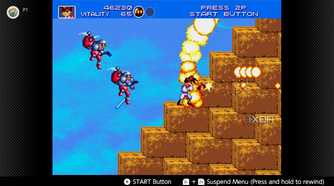 Screenshot of Gunstar Heroes for the Sega Genesis on the Nintendo Switch Online service