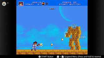 Screenshot of Gunstar Heroes for the Sega Genesis on the Nintendo Switch Online service