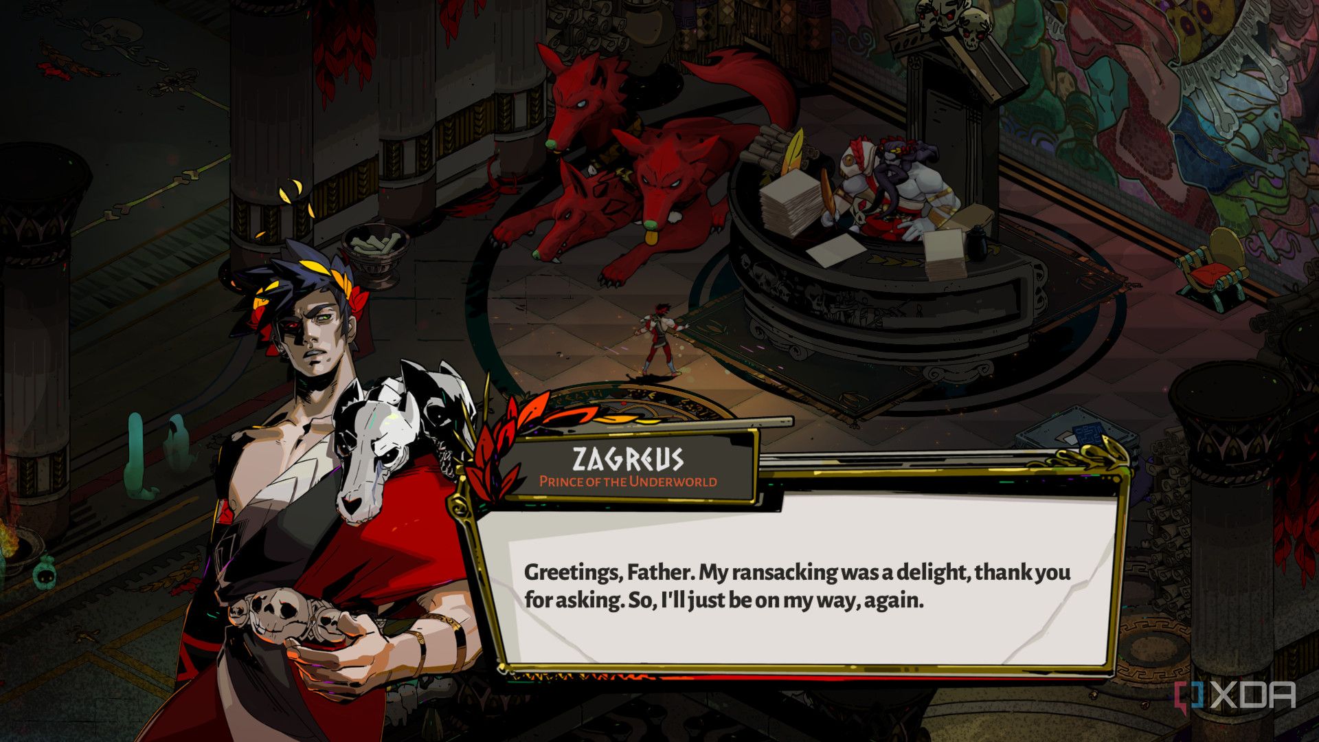 Screenshot of gameplay from Hades.