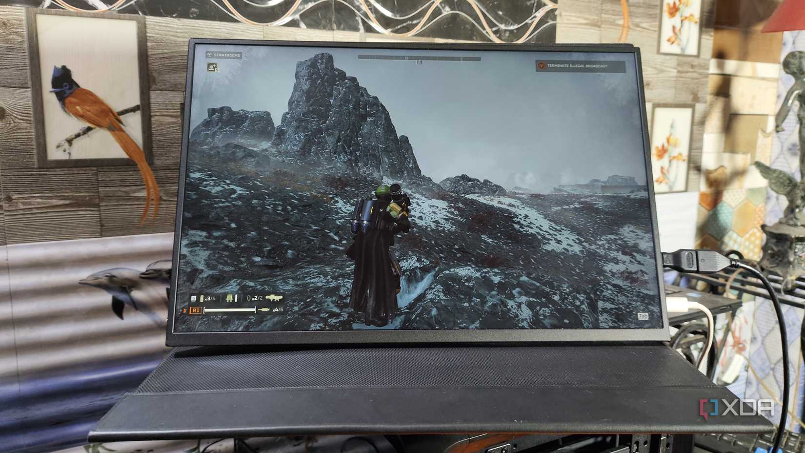 Running Helldivers 2 on a portable monitor