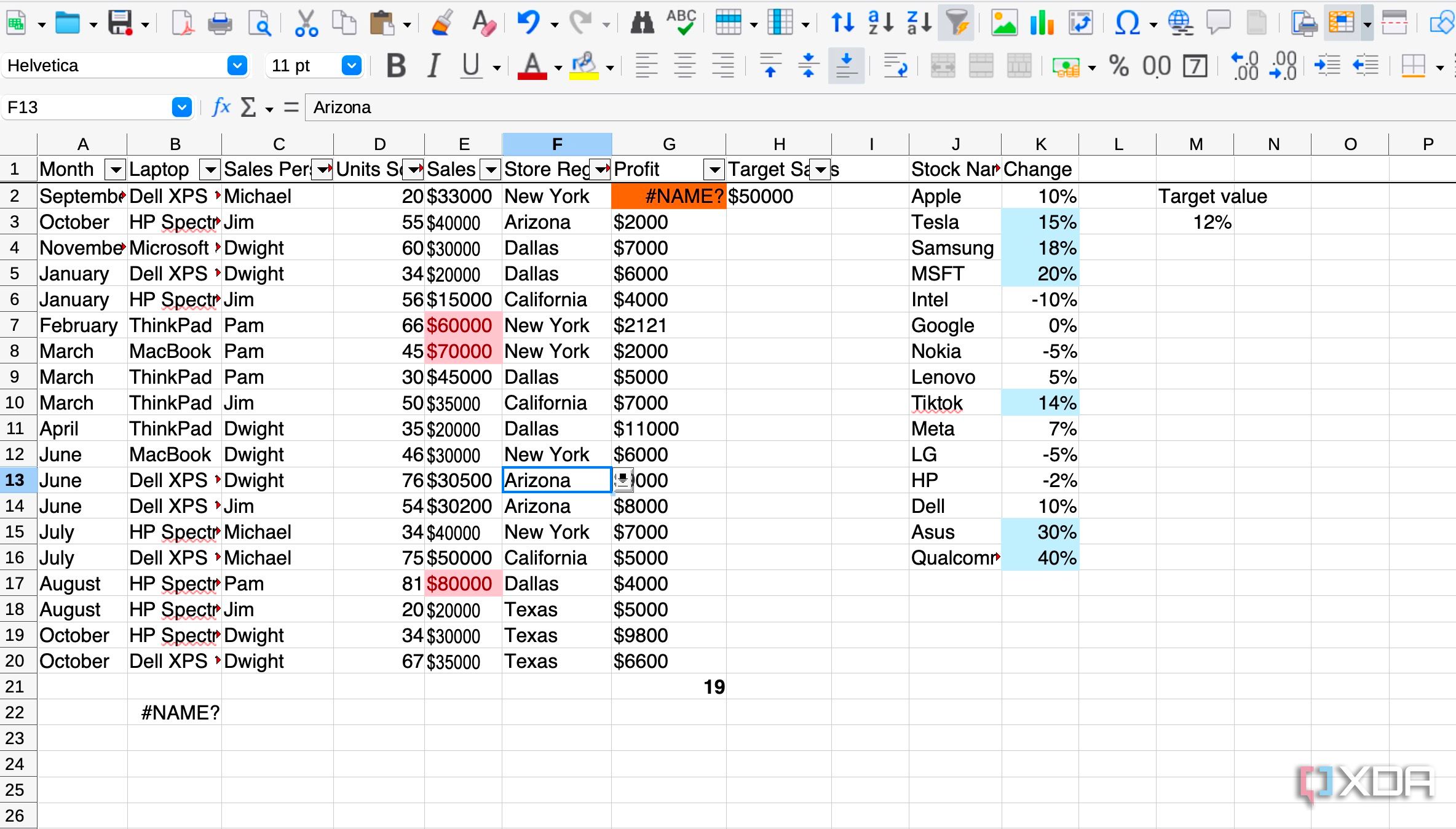 LibreOffice Calc scenario manager