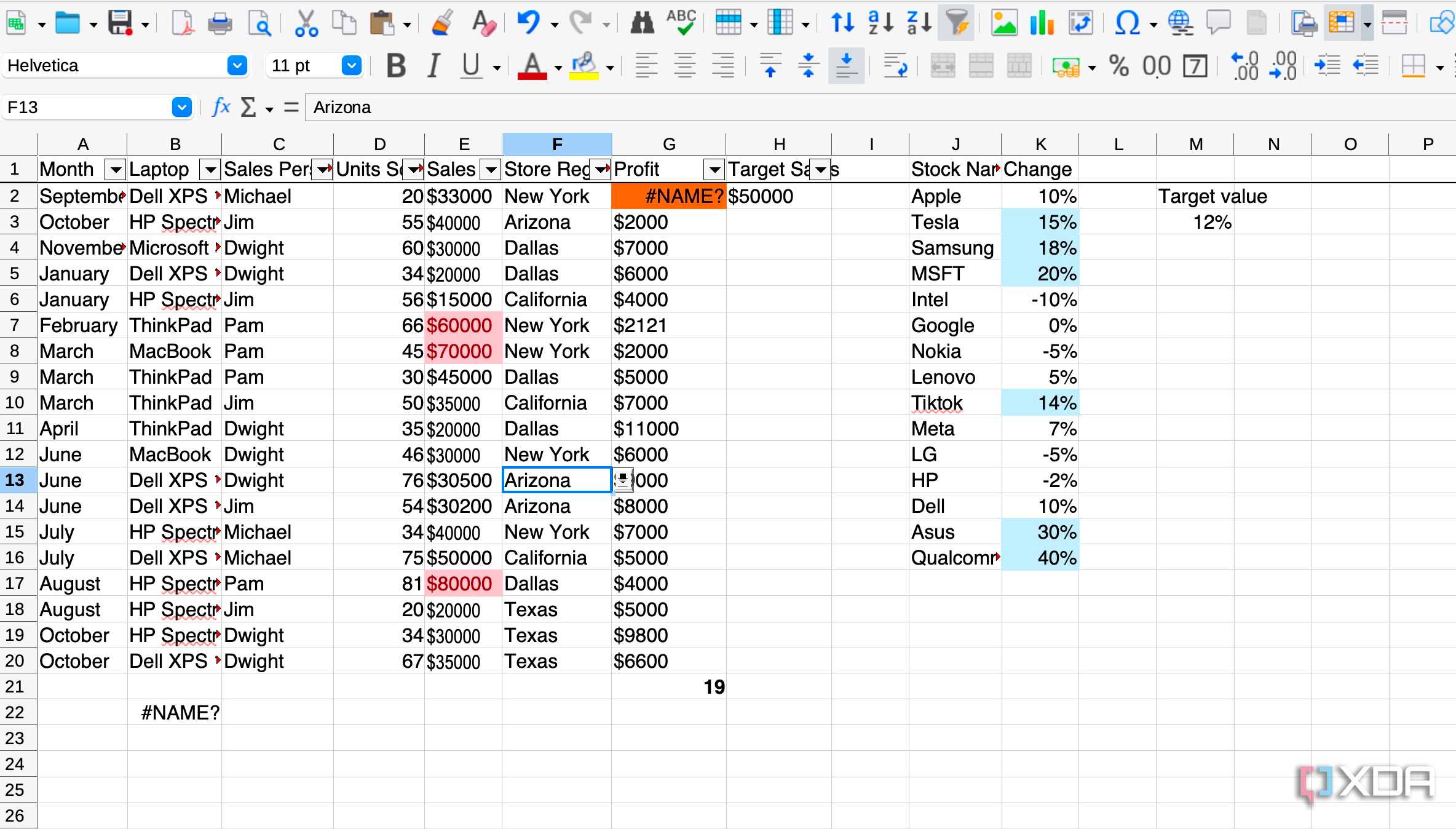 LibreOffice Calc scenario manager