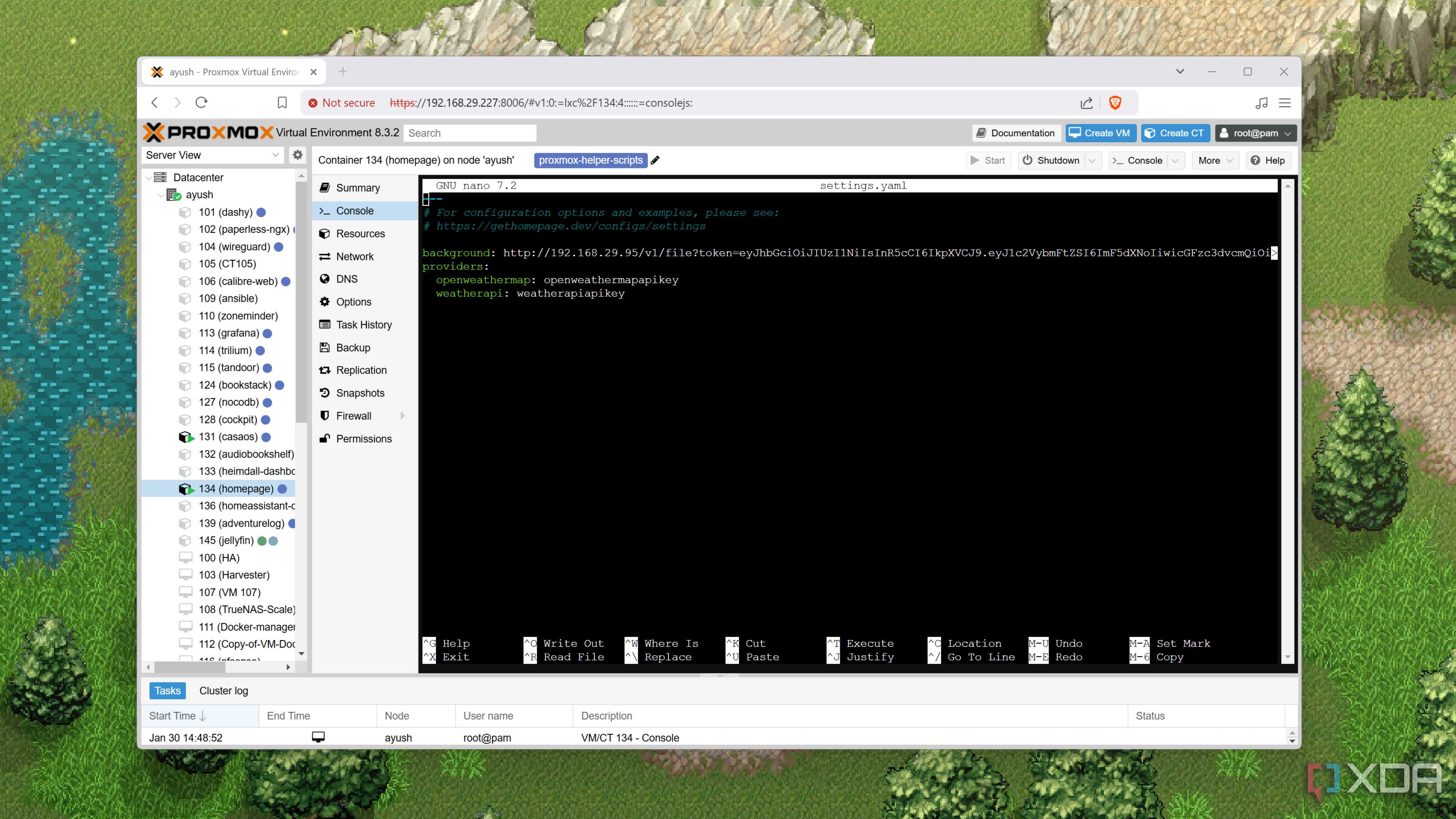 Accessing the system.yaml file on Homepage