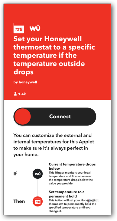 IFTTT smart home applet