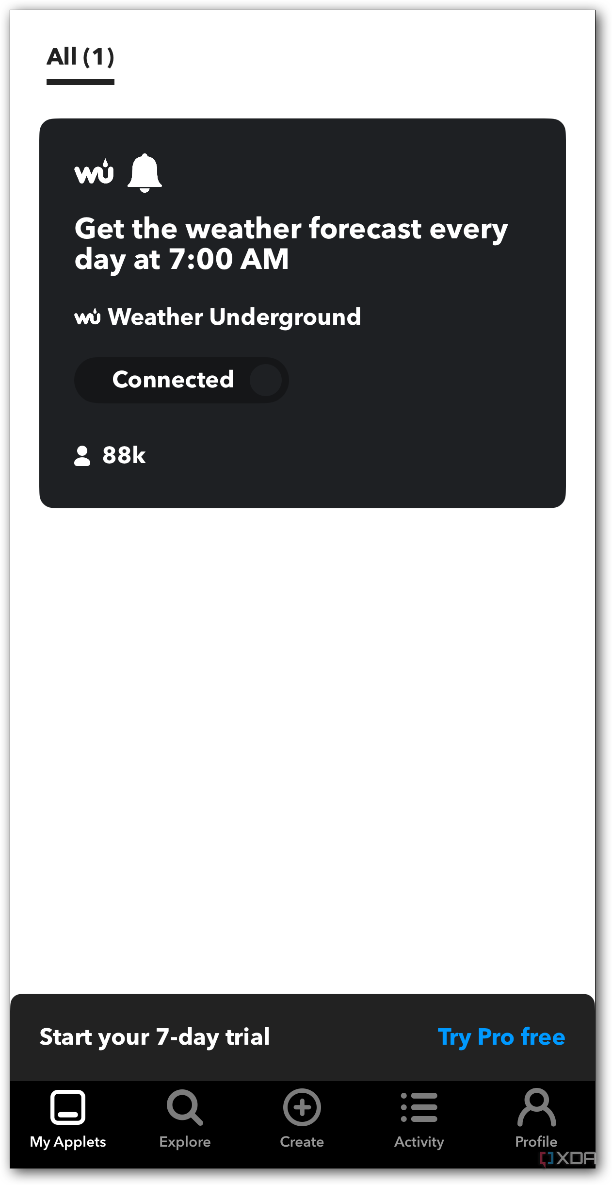 IFTTT WU iPhone