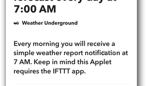 IFTTT WU notification settings
