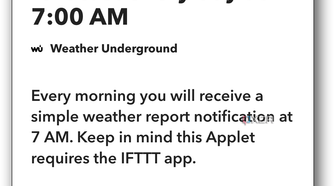 IFTTT WU notification settings