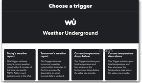 IFTTT WU trigger