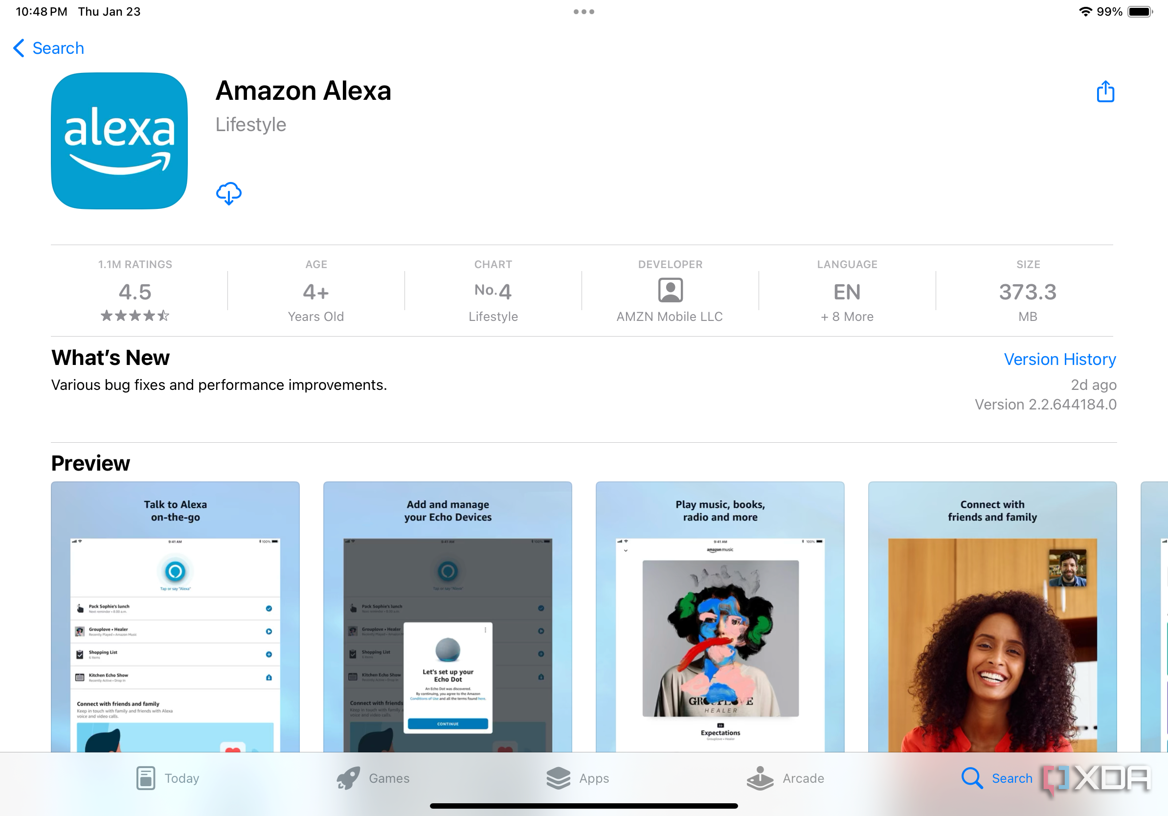 Amazon Alexa app on App Store