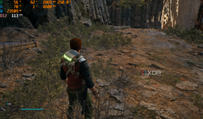 Jedi Survivor running on PC while monitoring with MSI Afterburner