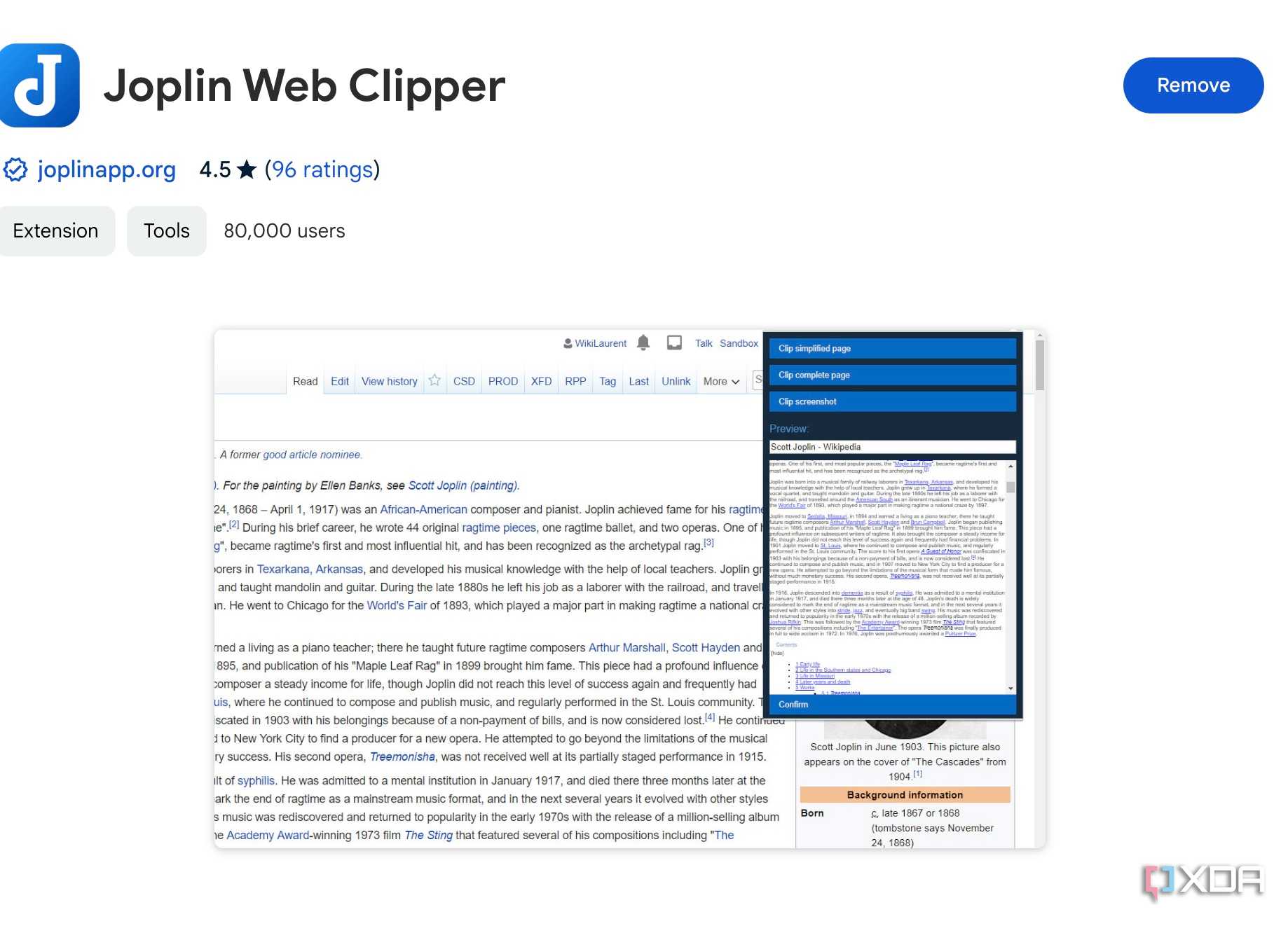 Download Joplin web clipper