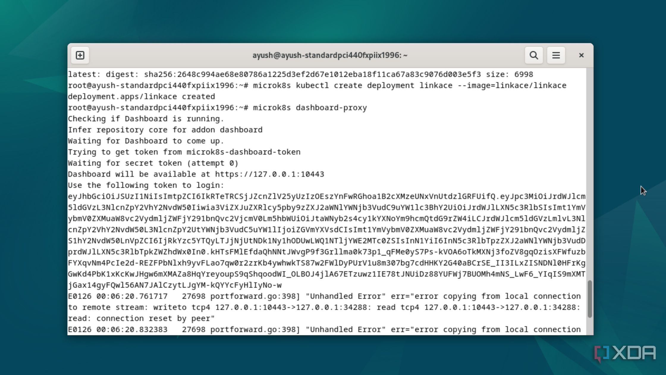 Opening the K8s Dashboard